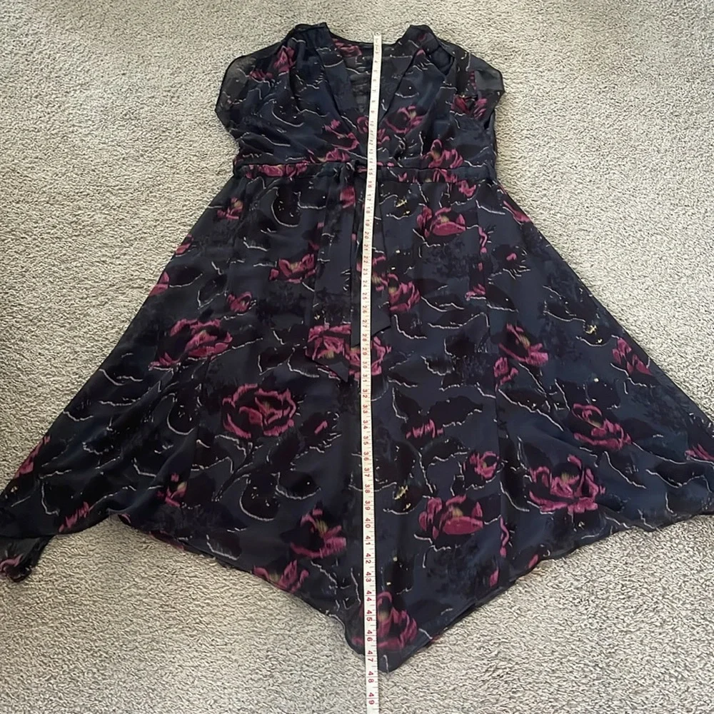 All Saints Sheer Floral Dress with Attached Slip - Picture 12 of 12